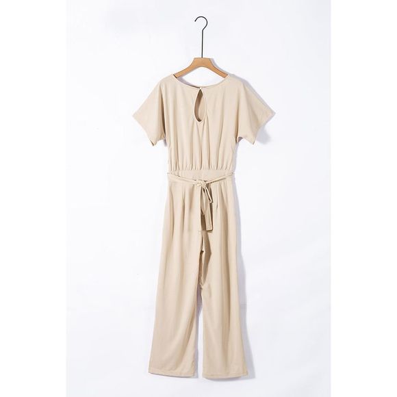 Azura Exchange  Apricot Oh So Glam Belted Wide Leg Jumpsuit - Picture 8 of 15